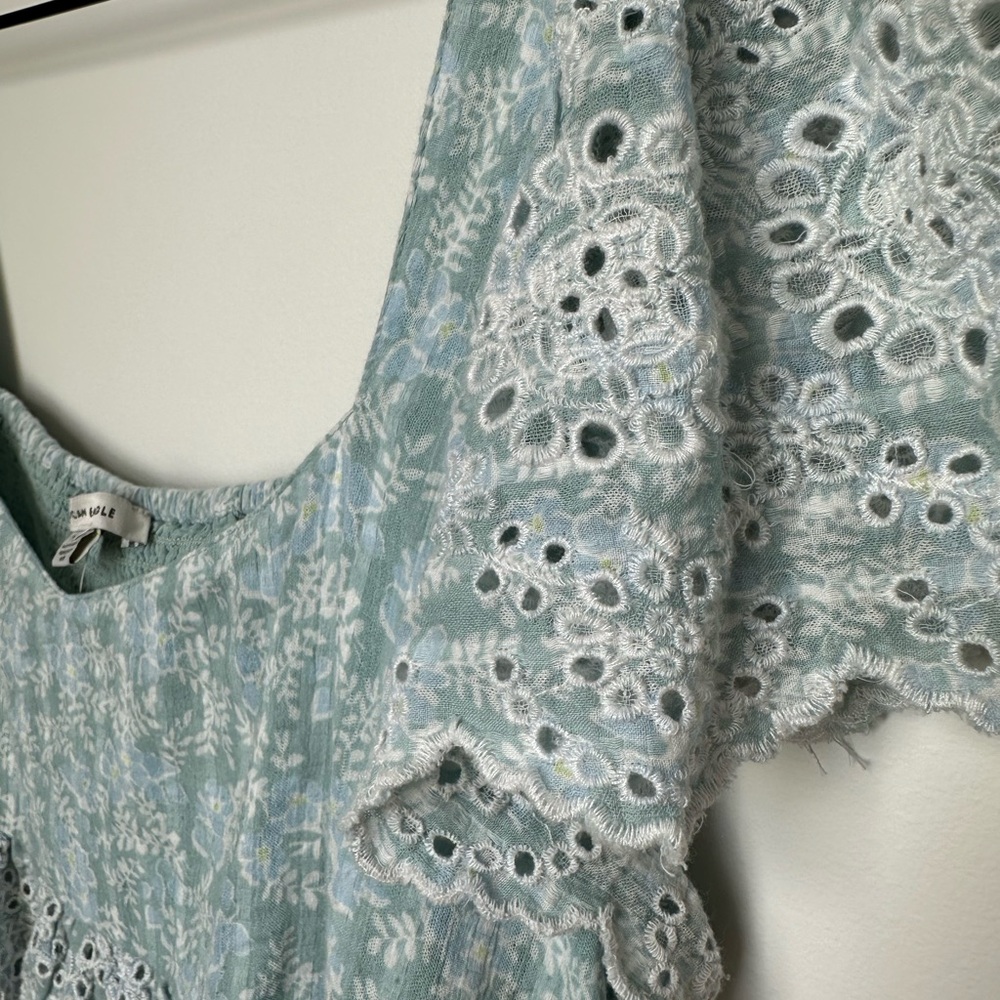 AE Ruffle Sleeve Cropped Babydoll Cottagecore Top MEDIUM - Picture 7 of 14